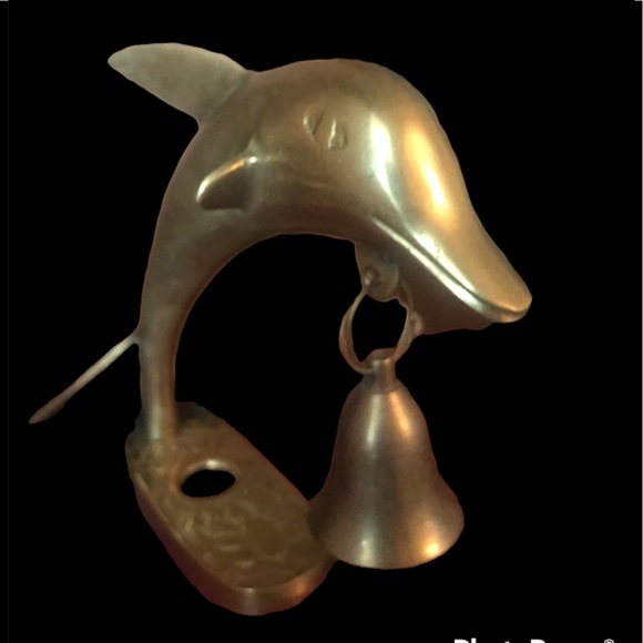 Brass Dolphin with a Bell - Picture 2 of 4